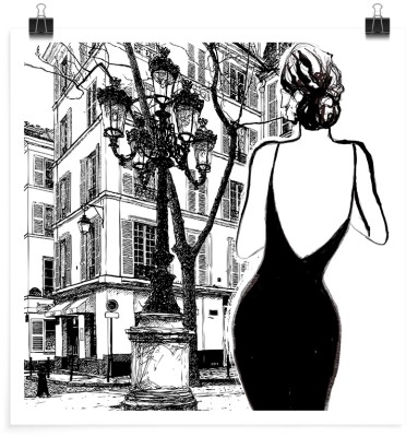 Houseart Σιλουέτα όμορφης κοπέλας, Κόμικς, Πόστερ, 20 x 20 εκ.