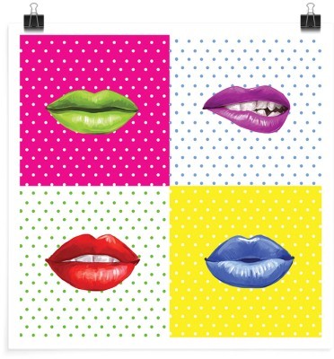 Χείλη με διάφορα χρώματα κραγιόν, Κόμικς, Πόστερ, 20 x 20 εκ.