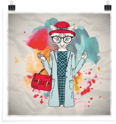 Houseart Θηλυκή ντυμένη γάτα, Κόμικς, Πόστερ, 20 x 20 εκ.