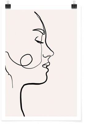 Προφίλ κοπέλας, Line Art, Πόστερ, 15 x 20 εκ.
