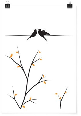 Ερωτευμένα χελιδόνια, Line Art, Πόστερ, 15 x 20 εκ.