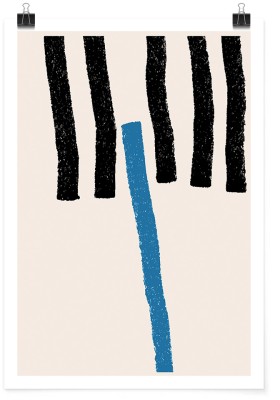 Houseart Blue & black lines, Line Art, Πόστερ, 15 x 20 εκ.