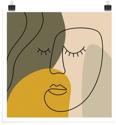Houseart Πρόσωπο σε πράσινους τόνους, Line Art, Πόστερ, 20 x 20 εκ.