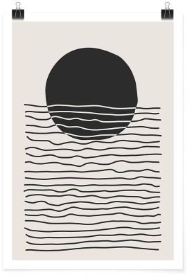 Γκρι κυματισμοί, Line Art, Πόστερ, 15 x 20 εκ.