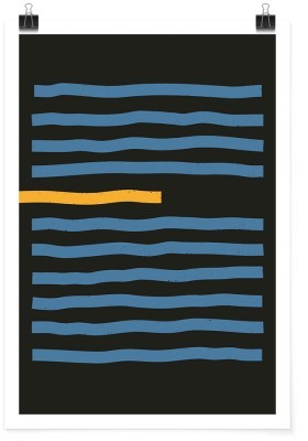 Μπλε οριζόντιες γραμμές, Line Art, Πόστερ, 15 x 20 εκ.