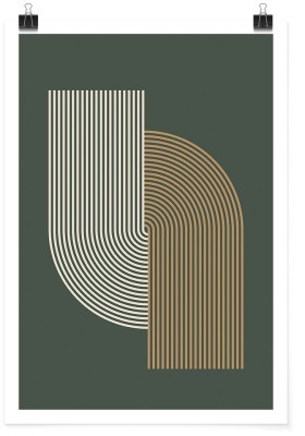 Γραμμές σε πράσινο φόντο, Line Art, Πόστερ, 15 x 20 εκ.
