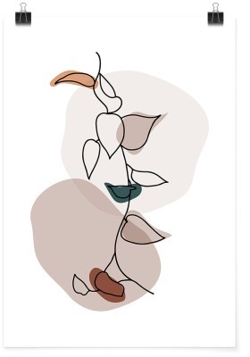 Κλαδί με φύλλα, Line Art, Πόστερ, 15 x 20 εκ.