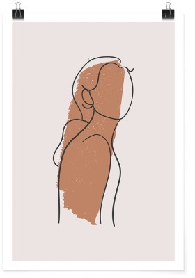 Γραμμικό σχέδιο κοπέλας, Line Art, Πόστερ, 15 x 20 εκ.