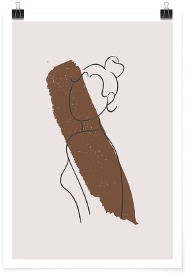 Γυναίκα με κοτσίδα, Line Art, Πόστερ, 15 x 20 εκ.