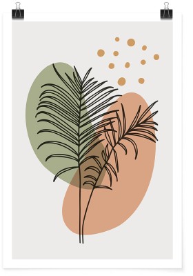 Houseart Painted shapes & leaves, Line Art, Πόστερ, 15 x 20 εκ.