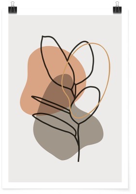 Serene painting of leaves, Line Art, Πόστερ, 15 x 20 εκ.