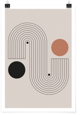 Houseart Abstract lines and circles, Line Art, Πόστερ, 15 x 20 εκ.