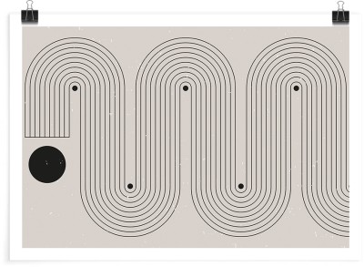 Μαύροι γραμμικοί κυματισμοί, Line Art, Πόστερ, 20 x 15 εκ.