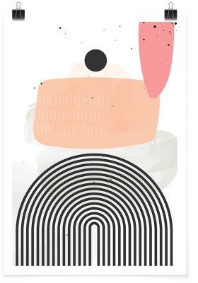 Παστέλ & μαύρο, Line Art, Πόστερ, 15 x 20 εκ.