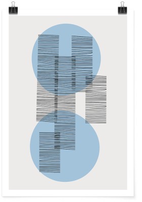 Μπλε κύκλοι, Line Art, Πόστερ, 15 x 20 εκ.