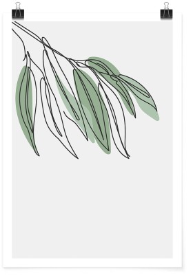 Περίγραμμα φύλλου ελιάς, Line Art, Πόστερ, 20 x 30 εκ.