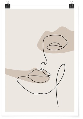One line face paint, Line Art, Πόστερ, 20 x 30 εκ.