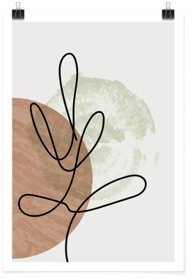 Ιδιαίτερο γραμμικό λουλούδι, Line Art, Πόστερ, 15 x 20 εκ.