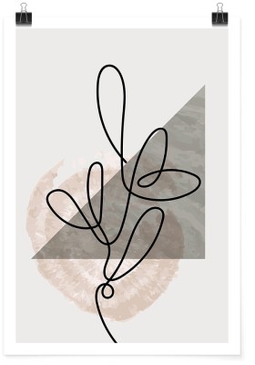Λουλούδι και σχήματα, Line Art, Πόστερ, 15 x 20 εκ.
