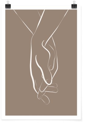 Ενωμένα χέρια, Line Art, Πόστερ, 15 x 20 εκ.