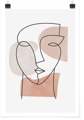 One line woman in earthy tones, Line Art, Πόστερ, 15 x 20 εκ.