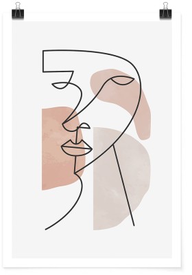 Art line girl’s face, Line Art, Πόστερ, 20 x 30 εκ.