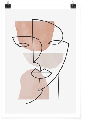 Γραμμικό πορτρέτο γυναίκας, Line Art, Πόστερ, 15 x 20 εκ.