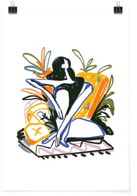 Κοπέλα στον καναπέ, Line Art, Πόστερ, 15 x 20 εκ.