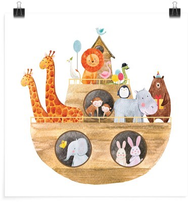 Ζωάκια στο πλοίο, Παιδικά, Πόστερ, 20 x 20 εκ.