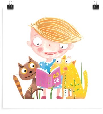 Αγοράκι διαβάζει παραμύθι, Παιδικά, Πόστερ, 20 x 20 εκ.