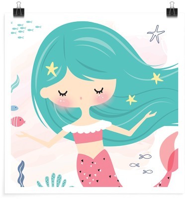 Γοργόνα με πράσινα μαλλιά, Παιδικά, Πόστερ, 20 x 20 εκ.