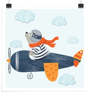 Αρκούδι πετάει με το ελικόπτερο, Παιδικά, Πόστερ, 20 x 20 εκ.