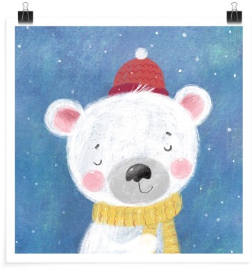 Λευκό αρκουδάκι, Παιδικά, Πόστερ, 20 x 20 εκ.