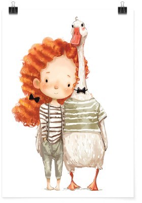 Κοριτσάκι με πάπια, Παιδικά, Πόστερ, 15 x 20 εκ.