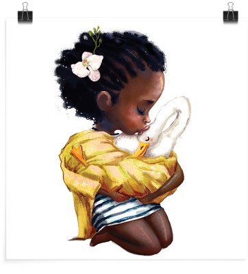 Κοριτσάκι φιλάει τη χήνα, Παιδικά, Πόστερ, 20 x 20 εκ.