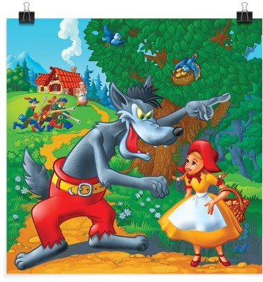 Κοκκινοσκουφίτσα με λύκο, Παιδικά, Πόστερ, 20 x 20 εκ.