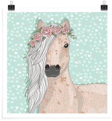 Μονόκερος με λουλούδια, Παιδικά, Πόστερ, 20 x 20 εκ.