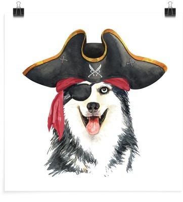 Σκύλος πειρατής, Παιδικά, Πόστερ, 20 x 20 εκ.
