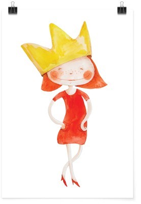 Πριγκίπισσα με κόκκινο φόρεμα, Παιδικά, Πόστερ, 15 x 20 εκ.