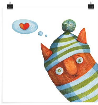 Ερωτευμένη γατούλα, Παιδικά, Πόστερ, 20 x 20 εκ.