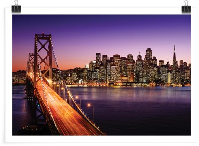 Γέφυρα του San Francisco στο μοβ ουρανό, Πόλεις – Ταξίδια, Πόστερ, 30 x 20 εκ.