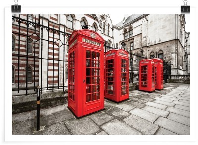 Κόκκινοι τηλεφωνικοί θάλαμοι στο Λονδίνο, Πόλεις - Ταξίδια, Πόστερ, 20 x 15 εκ.