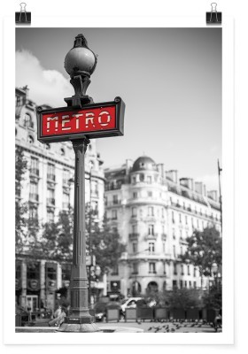 Κόκκινη ταμπέλα μετρό στη πόλη της Νέας Υόρκης, Πόλεις - Ταξίδια, Πόστερ, 15 x 20 εκ.