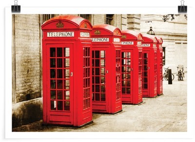 Τηλεφωνικοί θάλαμοι στο δρόμο του Λονδίνου, Πόλεις - Ταξίδια, Πόστερ, 20 x 15 εκ.