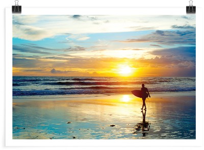 Γυναίκα με σανίδα του σερφ, Πόλεις - Ταξίδια, Πόστερ, 20 x 15 εκ.