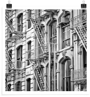 Σκαλοπάτια διαφυγής κινδύνου στη Νέα Υόρκη, Πόλεις - Ταξίδια, Πόστερ, 20 x 20 εκ.