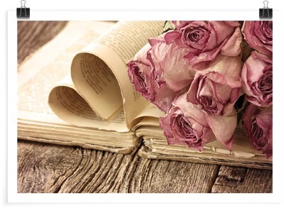 Τριαντάφυλλα πάνω στο βιβλίο, Vintage, Πόστερ, 20 x 15 εκ.