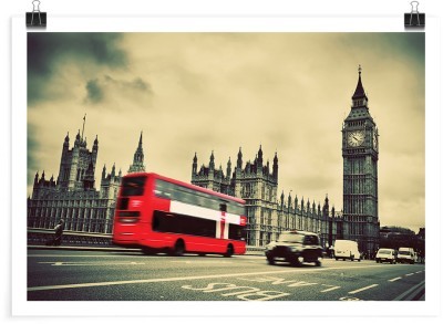 Κόκκινο λεωφορείο, Vintage, Πόστερ, 20 x 15 εκ.