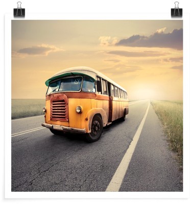 Κίτρινο λεωφορείο, Vintage, Πόστερ, 20 x 20 εκ.