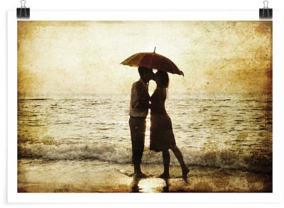 Ερωτευμένο ζευγάρι στη βροχή, Vintage, Πόστερ, 20 x 15 εκ.